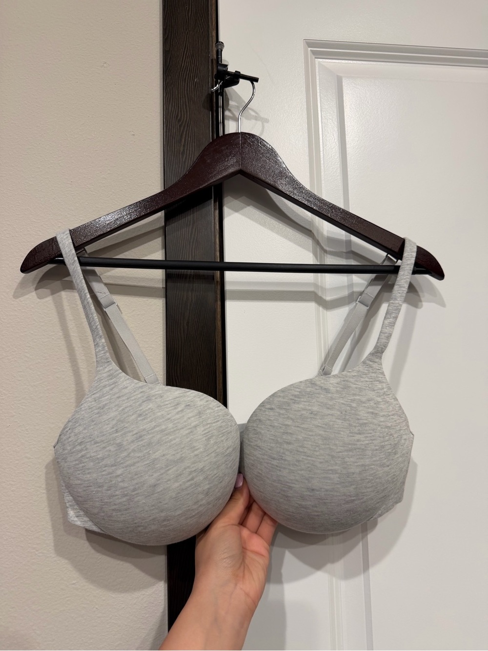 Skims  Light Heather Gray Seamless Bra